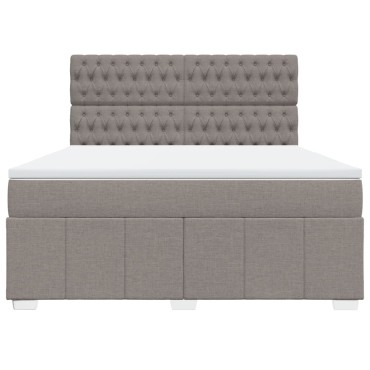vidaXL Κρεβάτι Boxspring με Στρώμα Taupe 180x200 εκ. Υφασμάτινο