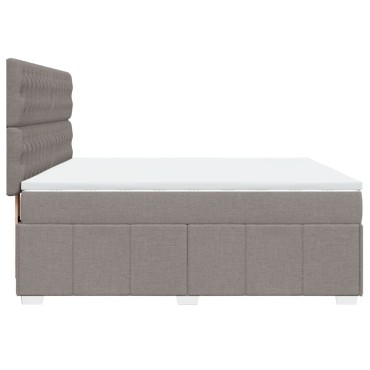 vidaXL Κρεβάτι Boxspring με Στρώμα Taupe 180x200 εκ. Υφασμάτινο