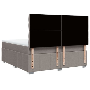 vidaXL Κρεβάτι Boxspring με Στρώμα Taupe 180x200 εκ. Υφασμάτινο
