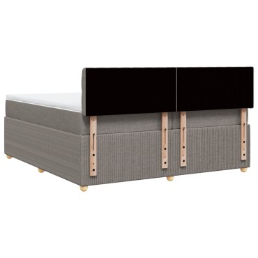 vidaXL Κρεβάτι Boxspring με Στρώμα Taupe 200x200 εκ. Υφασμάτινο