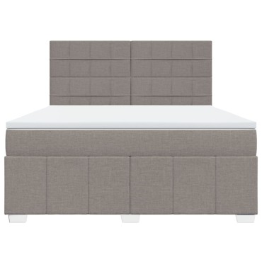 vidaXL Κρεβάτι Boxspring με Στρώμα Taupe 180x200 εκ. Υφασμάτινο