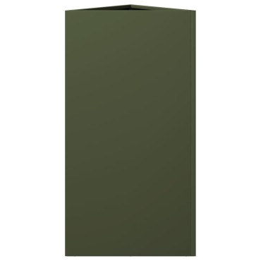 vidaXL Ζαρντινιέρες Κήπου 2 τεμ. Λαδί Τρίγωνο 40x34,5x70εκ. από Ατσάλι
