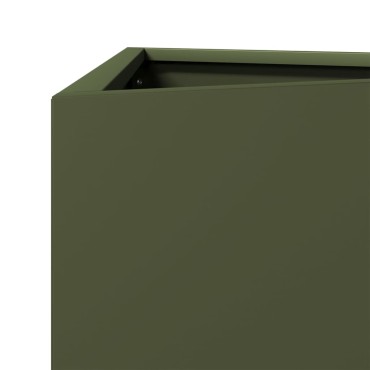 vidaXL Ζαρντινιέρες Κήπου 2 τεμ. Λαδί Τρίγωνο 40x34,5x70εκ. από Ατσάλι
