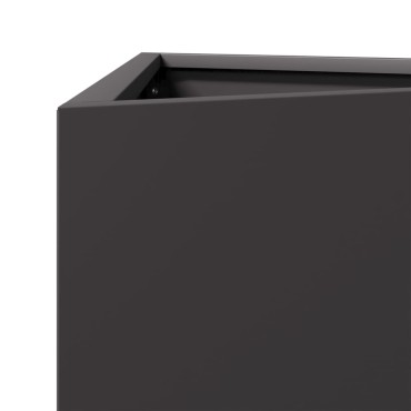 vidaXL Ζαρντινιέρες Κήπου 2 τεμ. Μαύρο Τρίγωνο 50x43x75 εκ. από Ατσάλι