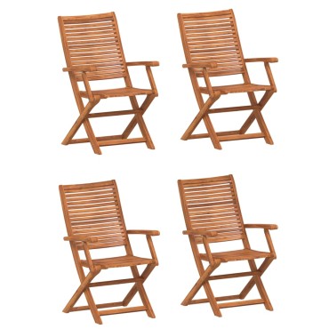 vidaXL Καρέκλες Κήπου Πτυσσόμενες 4 τεμ. 57x66x95cm Μασίφ Ακακία