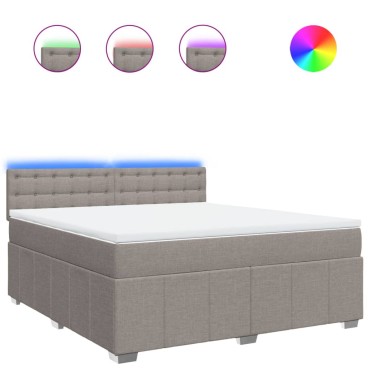 vidaXL Κρεβάτι Boxspring με Στρώμα Taupe 180x200 εκ. Υφασμάτινο