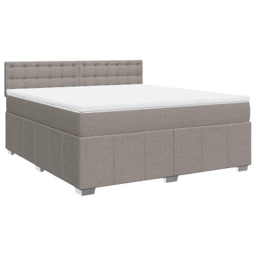 vidaXL Κρεβάτι Boxspring με Στρώμα Taupe 180x200 εκ. Υφασμάτινο