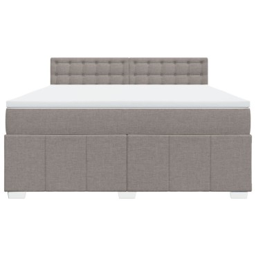 vidaXL Κρεβάτι Boxspring με Στρώμα Taupe 180x200 εκ. Υφασμάτινο