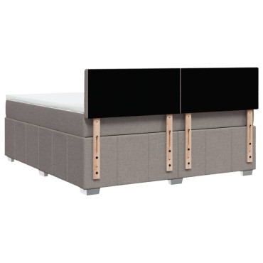 vidaXL Κρεβάτι Boxspring με Στρώμα Taupe 180x200 εκ. Υφασμάτινο