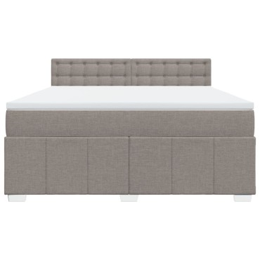 vidaXL Κρεβάτι Boxspring με Στρώμα Taupe 180x200 εκ. Υφασμάτινο