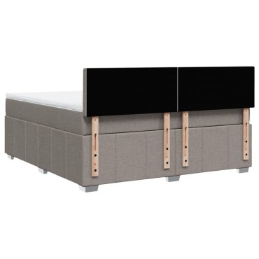 vidaXL Κρεβάτι Boxspring με Στρώμα Taupe 180x200 εκ. Υφασμάτινο