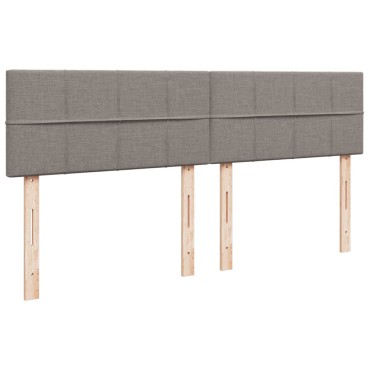 vidaXL Κρεβάτι Boxspring με Στρώμα Taupe 200x200 εκ. Υφασμάτινο