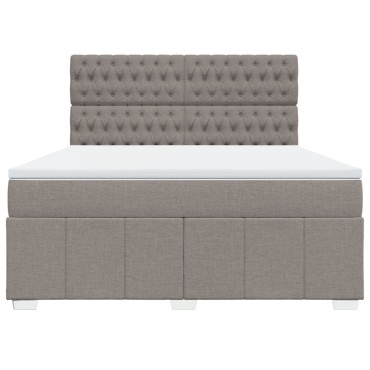 vidaXL Κρεβάτι Boxspring με Στρώμα Taupe 180x200 εκ. Υφασμάτινο