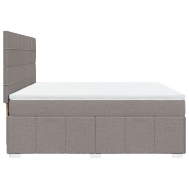 vidaXL Κρεβάτι Boxspring με Στρώμα Taupe 180x200 εκ. Υφασμάτινο
