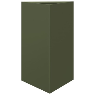vidaXL Ζαρντινιέρα Κήπου Λαδί Τρίγωνο 50x43x75 εκ. από Ατσάλι