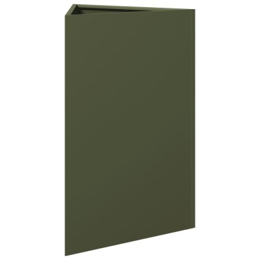 vidaXL Ζαρντινιέρα Κήπου Λαδί Τρίγωνο 50x43x75 εκ. από Ατσάλι