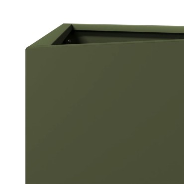 vidaXL Ζαρντινιέρα Κήπου Λαδί Τρίγωνο 30x26x75 εκ. από Ατσάλι
