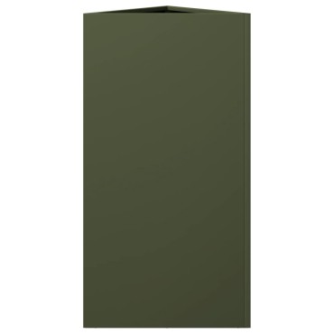 vidaXL Ζαρντινιέρα Κήπου Λαδί Τρίγωνο 40x34,5x70εκ. από Ατσάλι