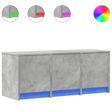 vidaXL Έπιπλο Τηλεόρασης με LED Γκρι Σκυρ. 97x34x40cm Επεξ. Ξύλο