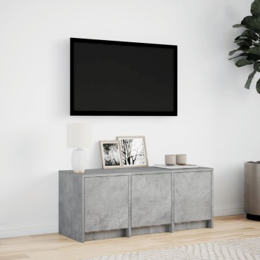 vidaXL Έπιπλο Τηλεόρασης με LED Γκρι Σκυρ. 97x34x40cm Επεξ. Ξύλο