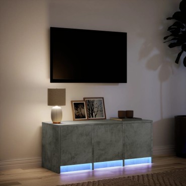 vidaXL Έπιπλο Τηλεόρασης με LED Γκρι Σκυρ. 97x34x40cm Επεξ. Ξύλο