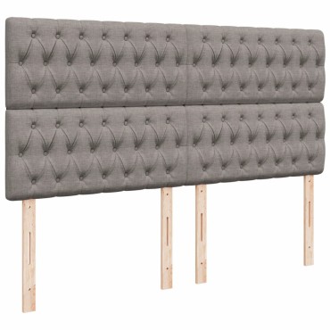 vidaXL Κρεβάτι Boxspring με Στρώμα Taupe 200x200 εκ. Υφασμάτινο