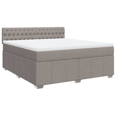 vidaXL Κρεβάτι Boxspring με Στρώμα Taupe 180x200 εκ. Υφασμάτινο