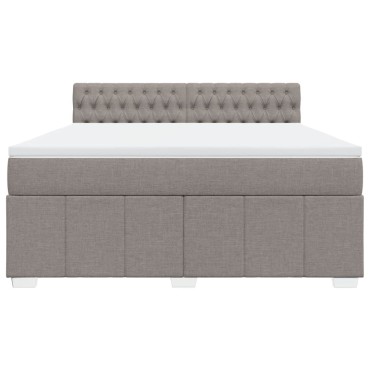 vidaXL Κρεβάτι Boxspring με Στρώμα Taupe 180x200 εκ. Υφασμάτινο