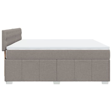 vidaXL Κρεβάτι Boxspring με Στρώμα Taupe 180x200 εκ. Υφασμάτινο
