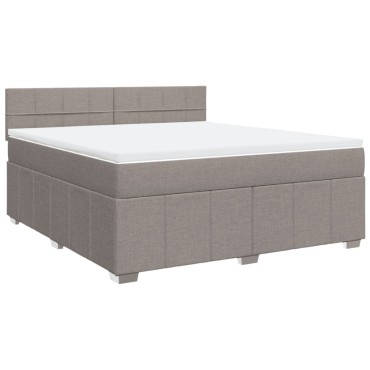 vidaXL Κρεβάτι Boxspring με Στρώμα Taupe 180x200 εκ. Υφασμάτινο