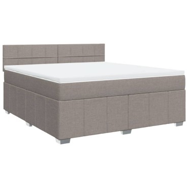 vidaXL Κρεβάτι Boxspring με Στρώμα Taupe 180x200 εκ. Υφασμάτινο