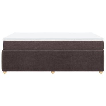 vidaXL Κρεβάτι Boxspring με Στρώμα Σκούρο Καφέ 120x190 εκ Υφασμάτινο