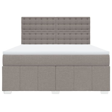 vidaXL Κρεβάτι Boxspring με Στρώμα Taupe 180x200 εκ. Υφασμάτινο