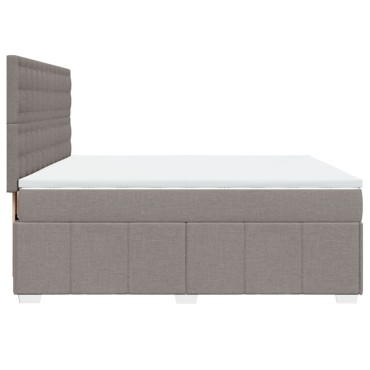 vidaXL Κρεβάτι Boxspring με Στρώμα Taupe 180x200 εκ. Υφασμάτινο