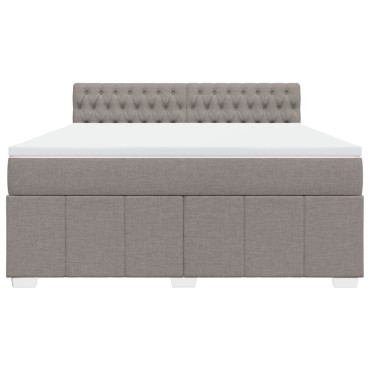 vidaXL Κρεβάτι Boxspring με Στρώμα Taupe 180x200 εκ. Υφασμάτινο