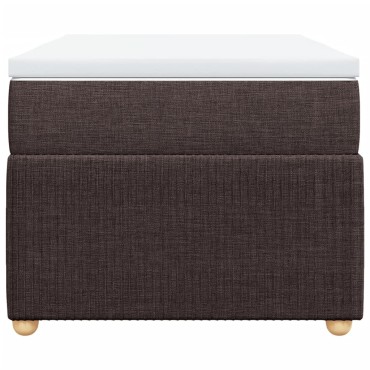 vidaXL Κρεβάτι Boxspring με Στρώμα Σκούρο Καφέ 90x200 εκ. Υφασμάτινο