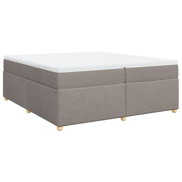 vidaXL Κρεβάτι Boxspring με Στρώμα Taupe 200x200cm Υφασμάτινο 1 τεμ. - Διπλό