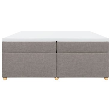 vidaXL Κρεβάτι Boxspring με Στρώμα Taupe 200x200cm Υφασμάτινο 1 τεμ. - Διπλό