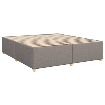 vidaXL Κρεβάτι Boxspring με Στρώμα Taupe 200x200cm Υφασμάτινο 1 τεμ. - Διπλό
