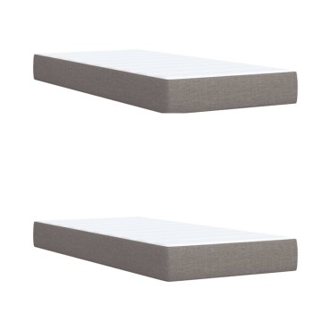 vidaXL Κρεβάτι Boxspring με Στρώμα Taupe 200x200cm Υφασμάτινο 1 τεμ. - Διπλό