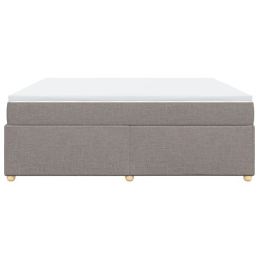 vidaXL Κρεβάτι Boxspring με Στρώμα Taupe 200x200cm Υφασμάτινο 1 τεμ. - Διπλό