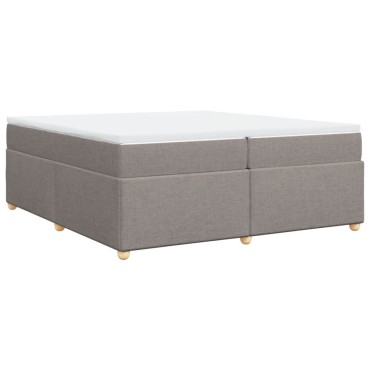 vidaXL Κρεβάτι Boxspring με Στρώμα Taupe 200x200cm Υφασμάτινο 1 τεμ. - Διπλό