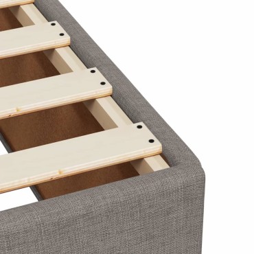 vidaXL Κρεβάτι Boxspring με Στρώμα Taupe 200x200cm Υφασμάτινο 1 τεμ. - Διπλό