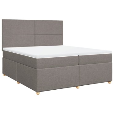 vidaXL Κρεβάτι Boxspring με Στρώμα Taupe 200x200cm Υφασμάτινο 1 τεμ. - Διπλό
