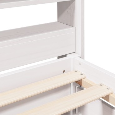vidaXL Σκελετός Κρεβ. Χωρίς Στρώμα Λευκό 140x200 εκ Μασίφ Πεύκο