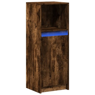 vidaXL Ντουλάπι με Φώτα LED Δρυς 38x34x100cm Επεξεργασμένο Ξύλο 1 τεμ.