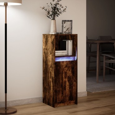 vidaXL Ντουλάπι με Φώτα LED Δρυς 38x34x100cm Επεξεργασμένο Ξύλο 1 τεμ.