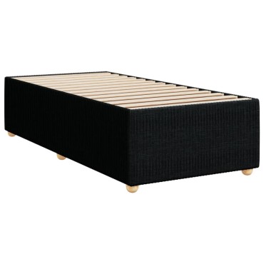 vidaXL Κρεβάτι Boxspring με Στρώμα Μαύρο 90x200 εκ. Υφασμάτινο