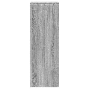 vidaXL Ντουλάπι με Φώτα LED Γκρι Sonoma 38x34x100cm Επεξεργασμένο Ξύλο 1 τεμ.