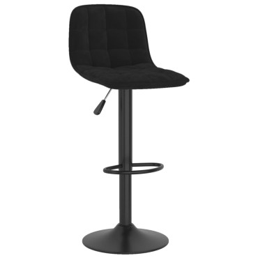 vidaXL Σκαμπό Μπαρ Μαύρο Βελούδινο 42,5x45x(84-105)cm 1 τεμ.
